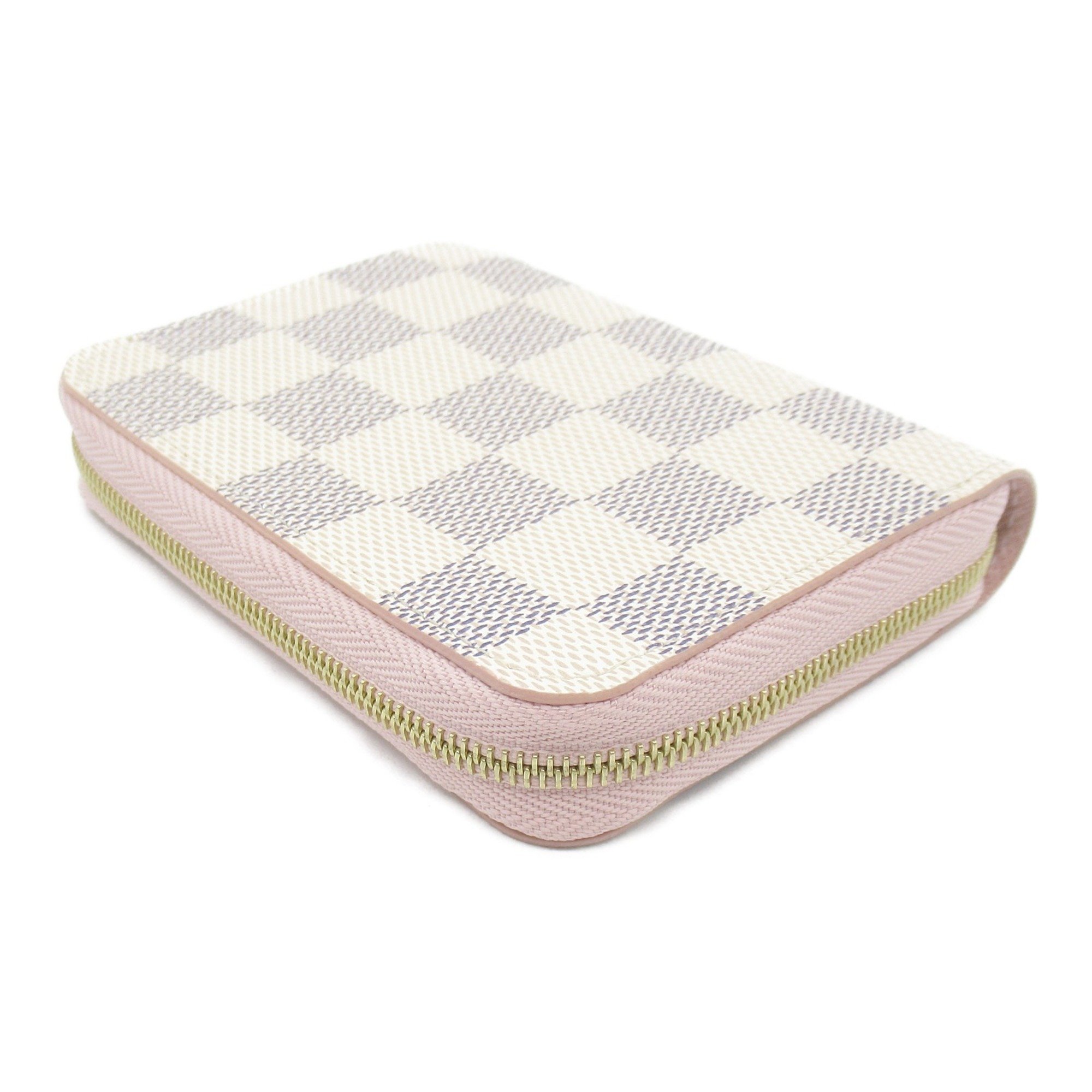 Louis Vuitton LOUIS VUITTON Zippy Coin Purse Wallet/Coin Case Wallet Coated Canvas Damier Azur Women's White Pink N60229