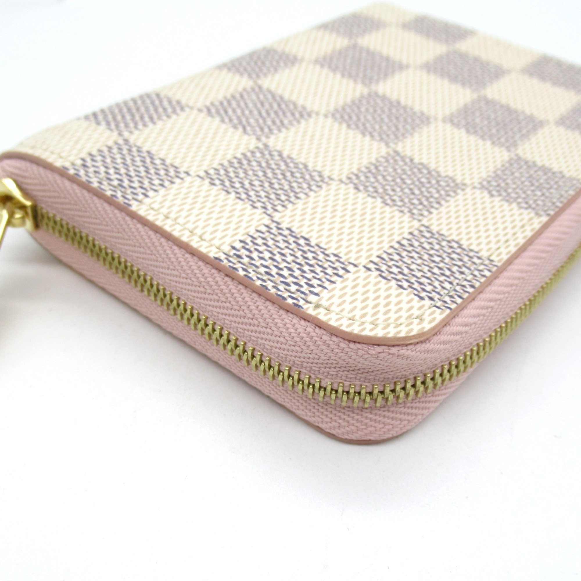 Louis Vuitton LOUIS VUITTON Zippy Coin Purse Wallet/Coin Case Wallet Coated Canvas Damier Azur Women's White Pink N60229