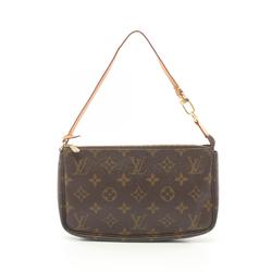 Louis Vuitton LOUIS VUITTON Pochette Accessoires Handbag Bag Coated Canvas Leather Monogram Women's Brown M51980