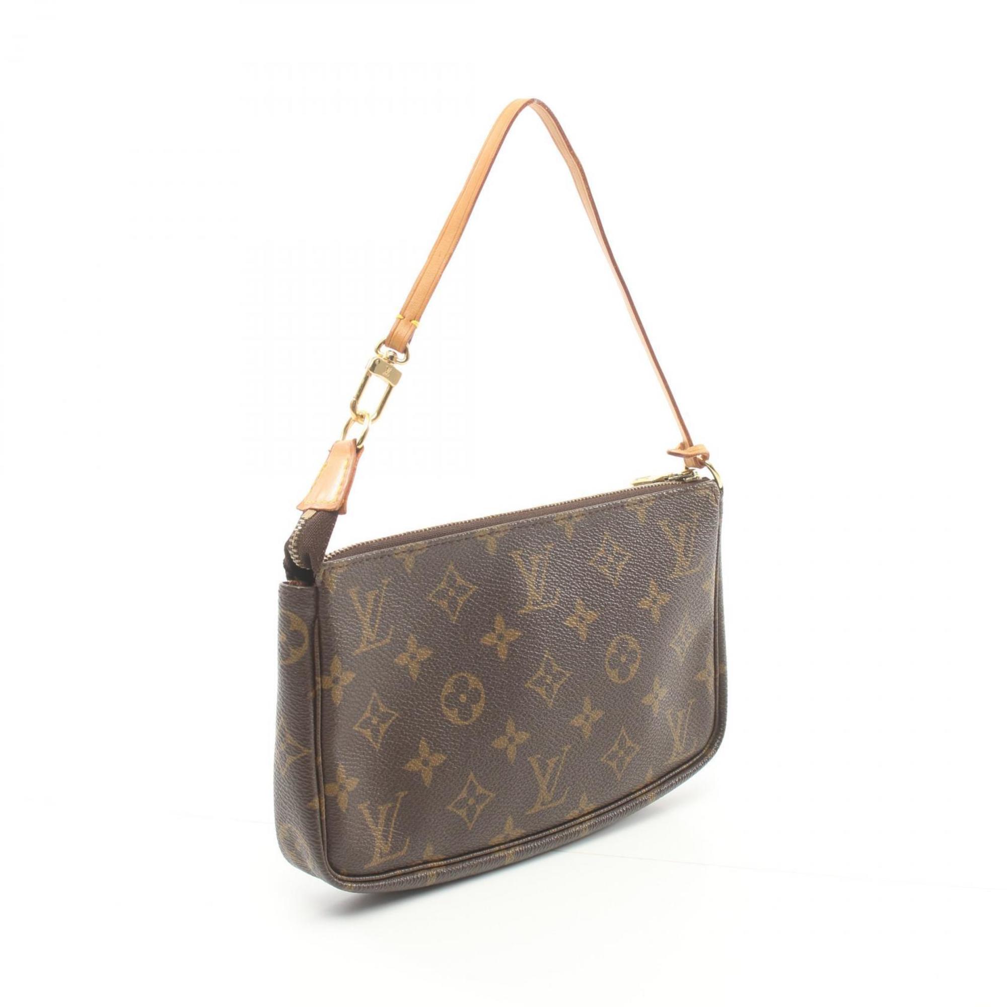 Louis Vuitton LOUIS VUITTON Pochette Accessoires Handbag Bag Coated Canvas Leather Monogram Women's Brown M51980