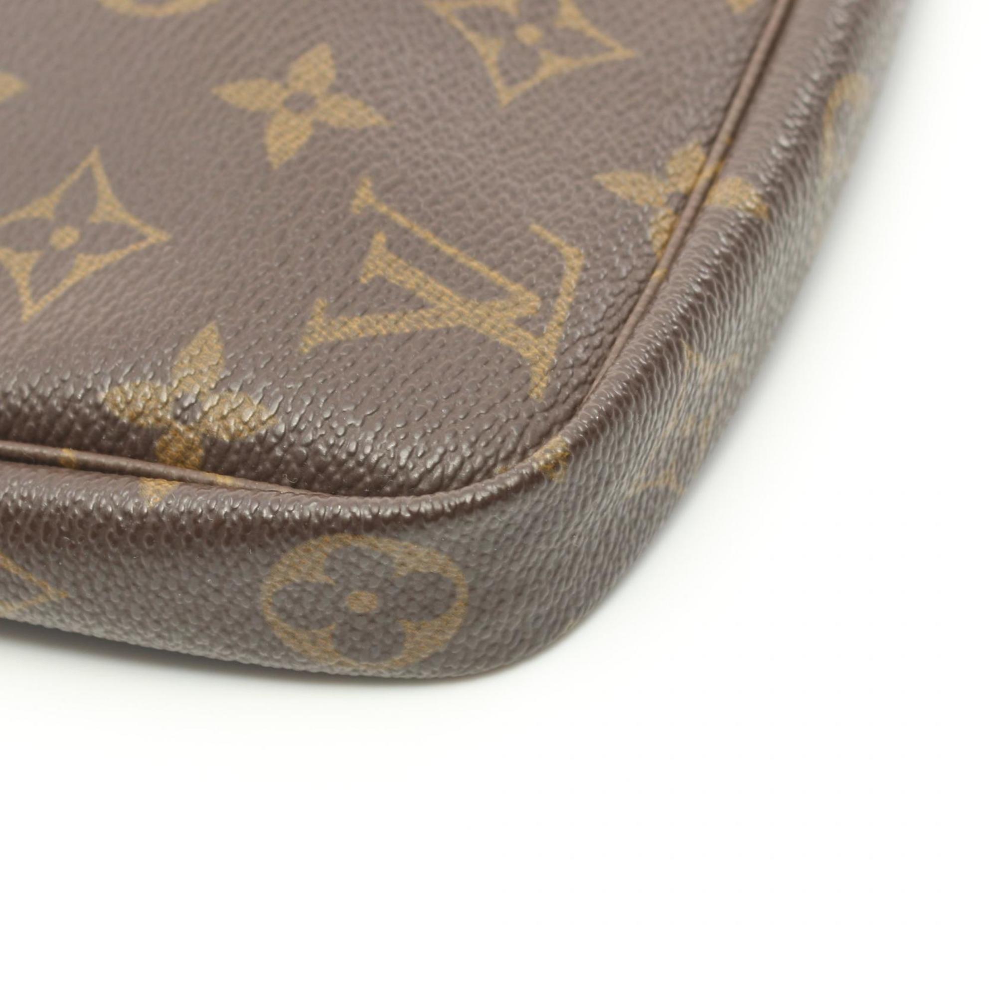 Louis Vuitton LOUIS VUITTON Pochette Accessoires Handbag Bag Coated Canvas Leather Monogram Women's Brown M51980