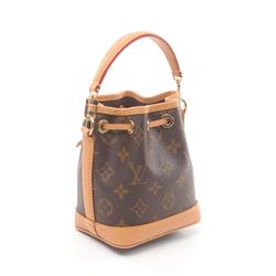 Louis Vuitton Nano Noe Monogram Handbag Bag Coated Canvas Leather Women's Brown M81266