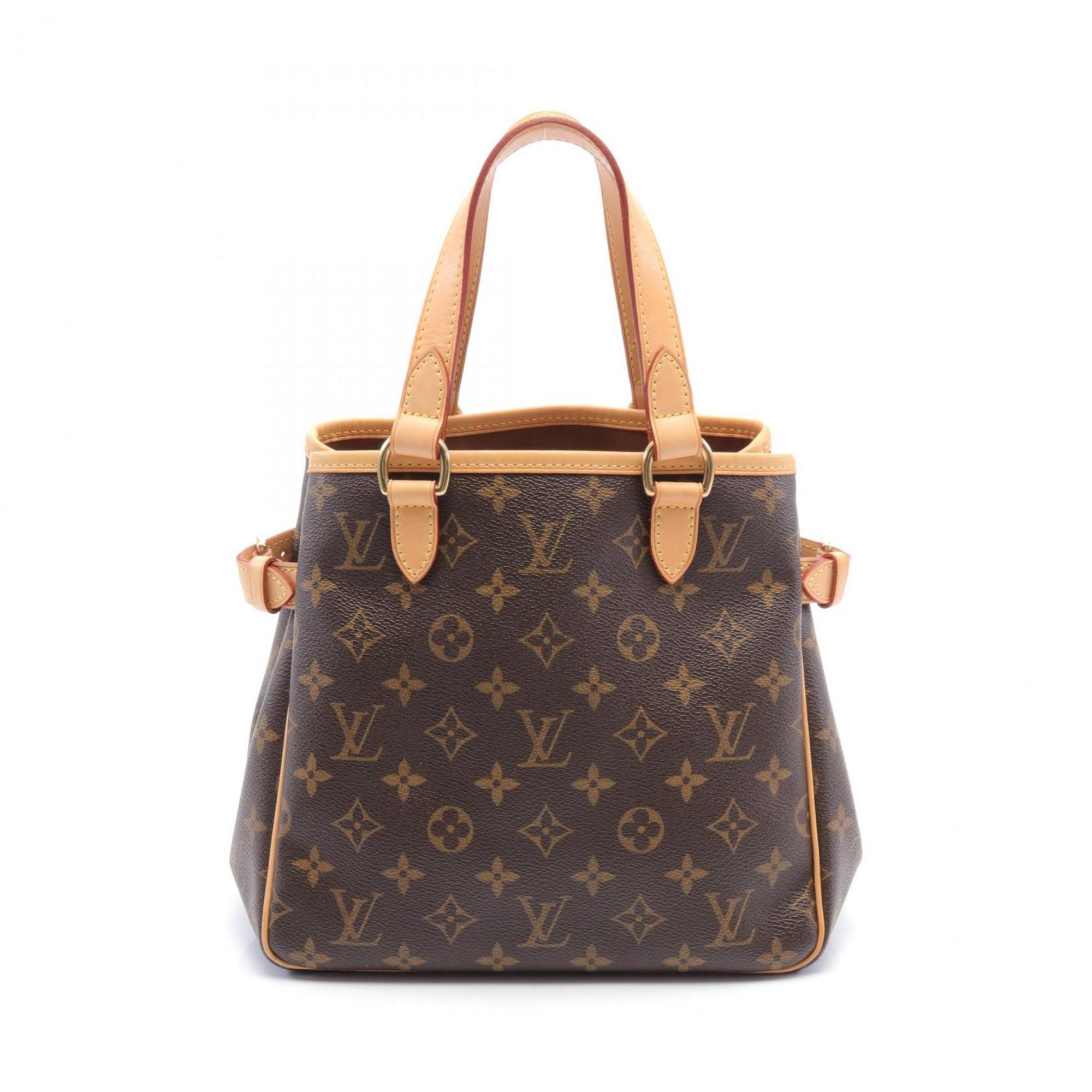 Louis Vuitton Batignolles Handbag Bag Coated Canvas Leather Monogram Women's Brown M51156