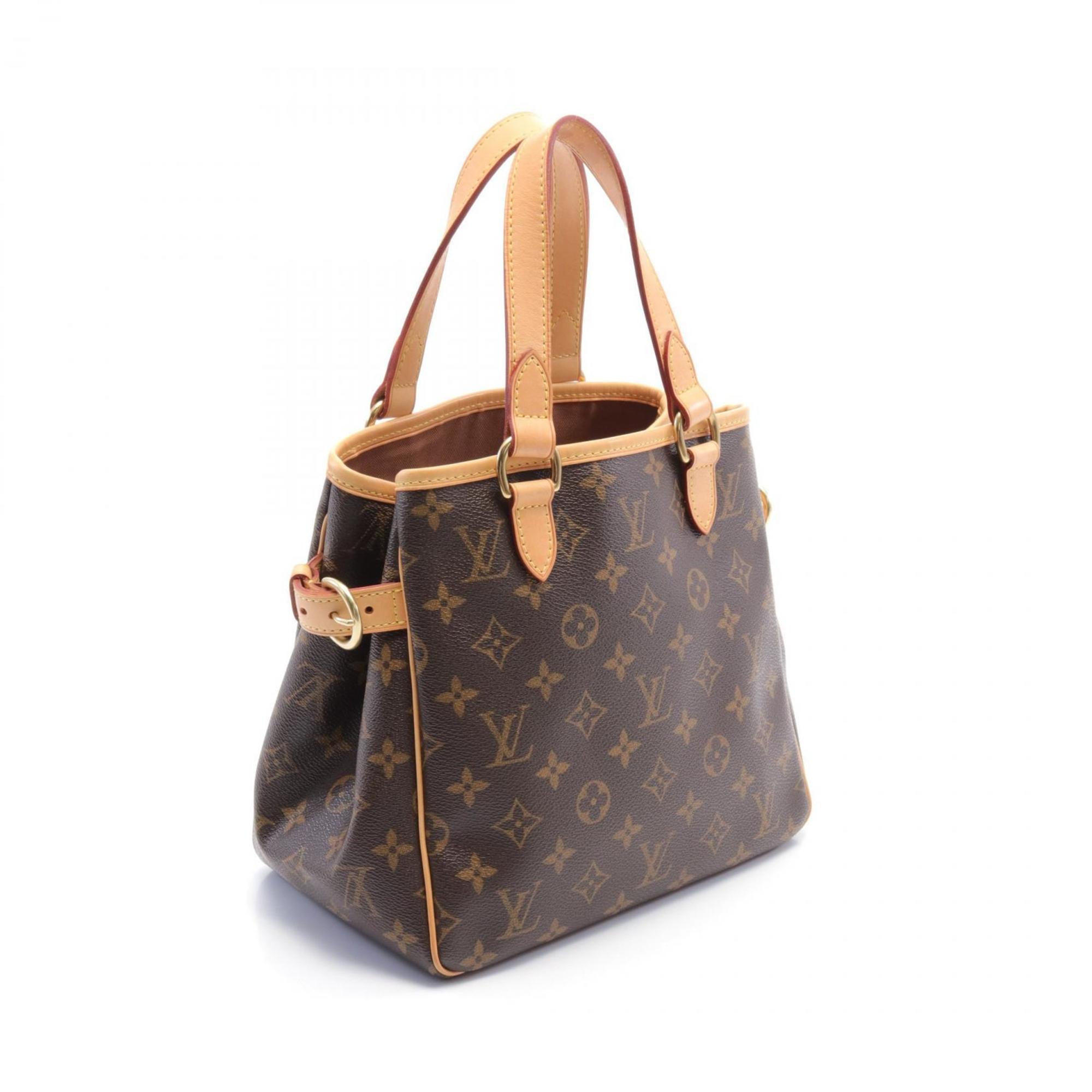 Louis Vuitton Batignolles Handbag Bag Coated Canvas Leather Monogram Women's Brown M51156