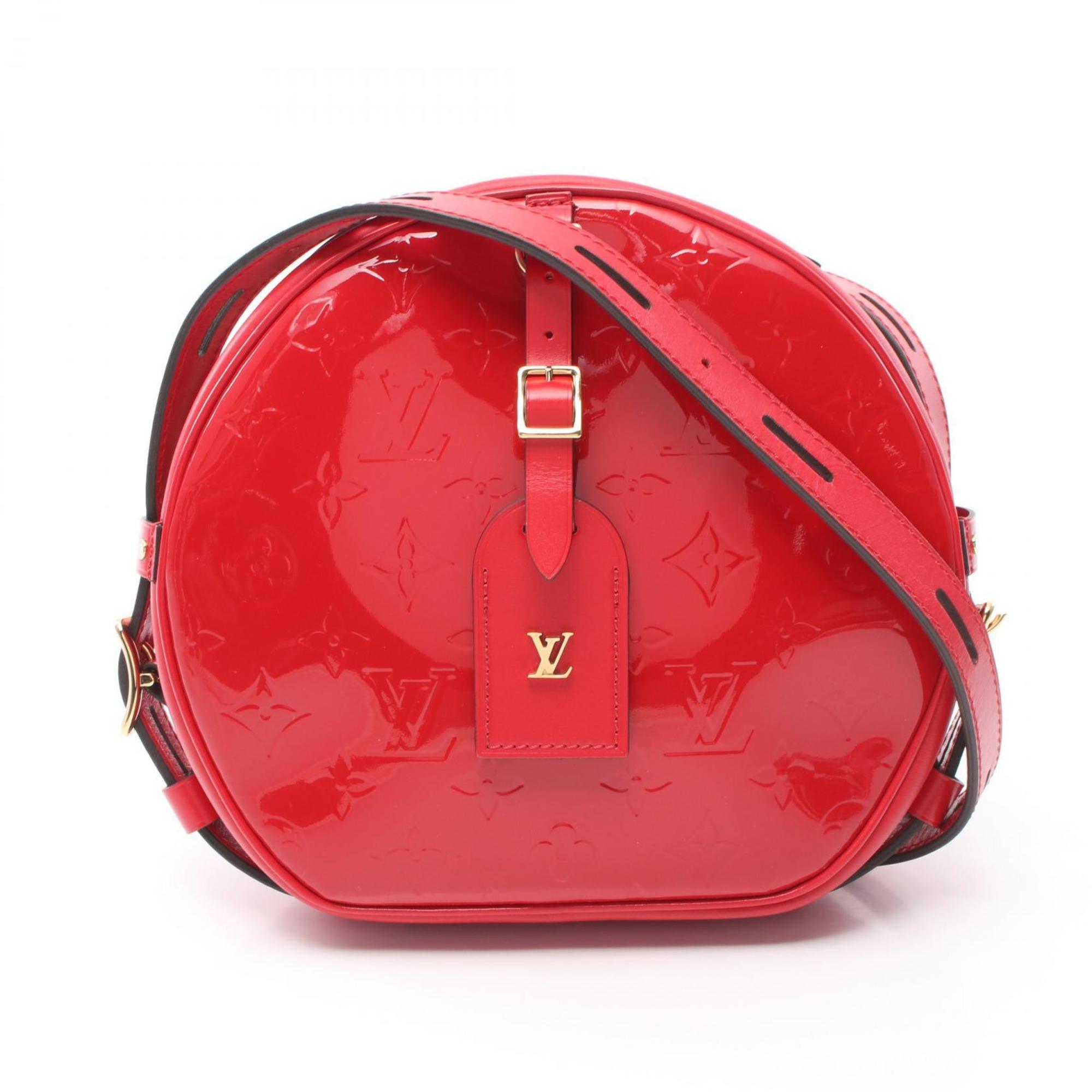 Louis Vuitton LOUIS VUITTON Boite Chapeau Souple Monogram Vernis Rouge Shoulder Bag Leather Women's Red M90498