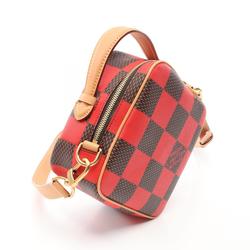 Louis Vuitton LOUIS VUITTON Chess Handbag Bag Coated Canvas Leather Damier Men's Women's Red Black Brown N40561