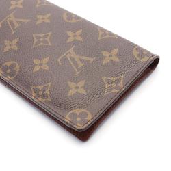 Louis Vuitton LOUIS VUITTON Porte-Valeur Carte Credit Bi-fold Long Wallet Coated Canvas Leather Monogram Men's Women's Brown M61823