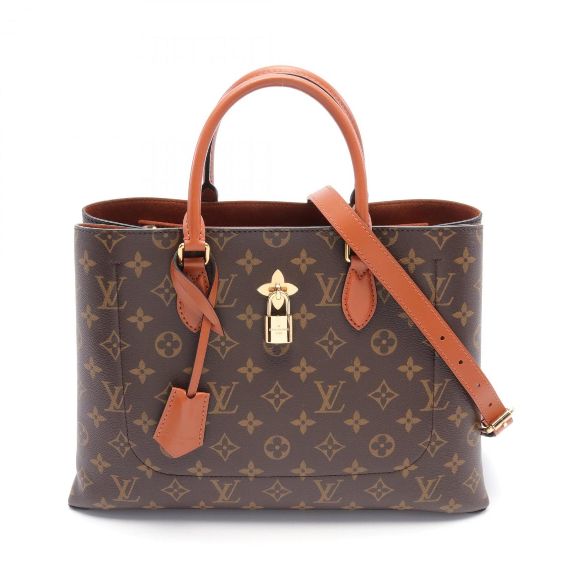 Louis Vuitton LOUIS VUITTON Flower Tote Bag Coated Canvas Leather Women's Brown M43770