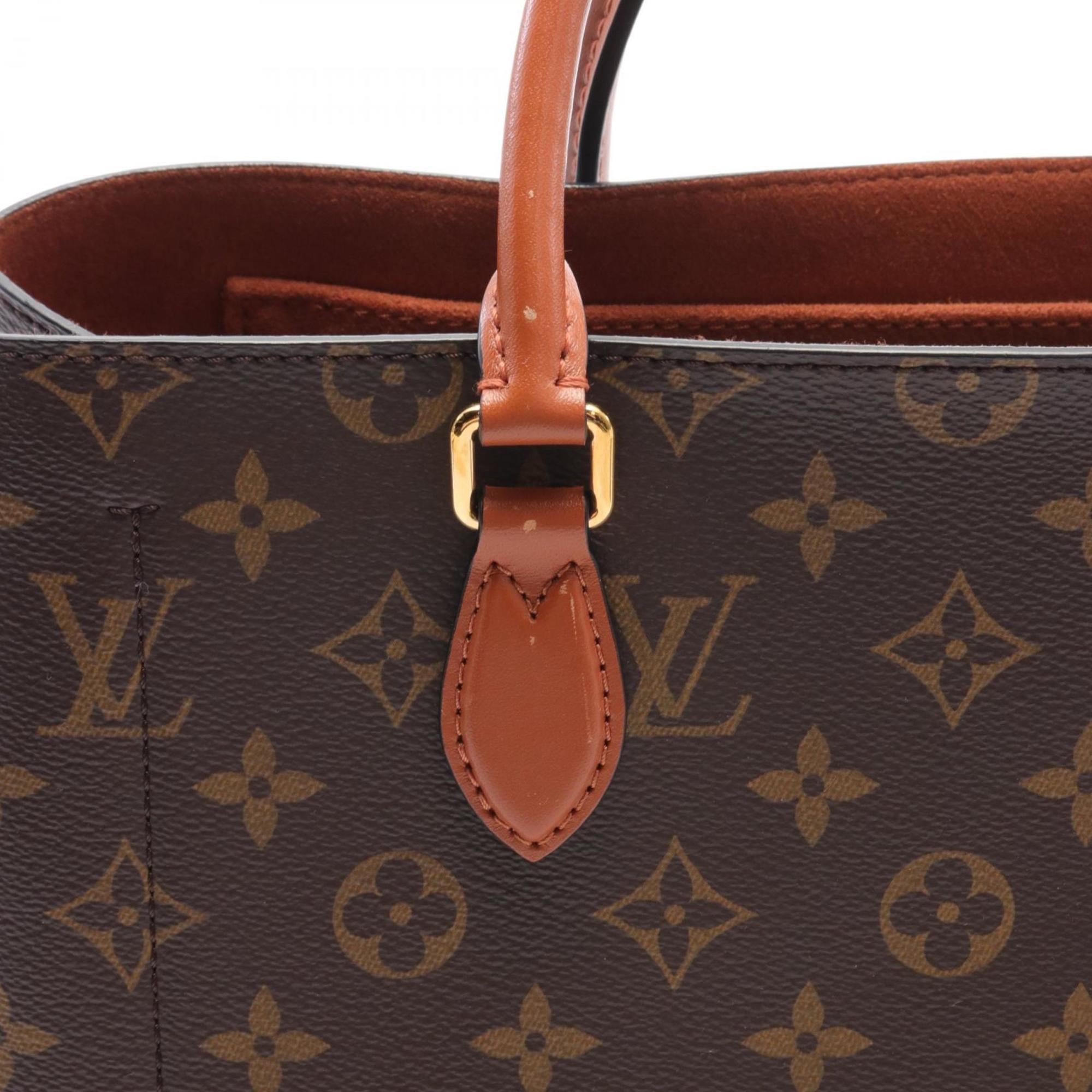 Louis Vuitton LOUIS VUITTON Flower Tote Bag Coated Canvas Leather Women's Brown M43770