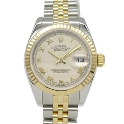 Rolex ROLEX Datejust D Series Watch Wristwatch K18 (Yellow Gold) Stainless Steel Ladies Ivory Pira RO 179173