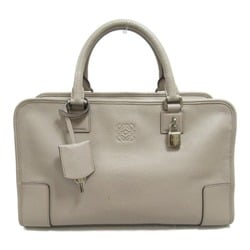 LOEWE Amazona 36 Handbag, Leather, Women's, Grey, Greige, 352.35.A22