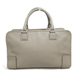 LOEWE Amazona 36 Handbag, Leather, Women's, Grey, Greige, 352.35.A22