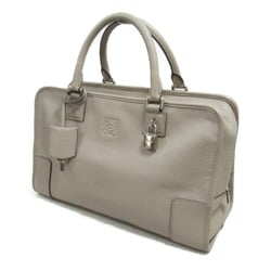 LOEWE Amazona 36 Handbag, Leather, Women's, Grey, Greige, 352.35.A22