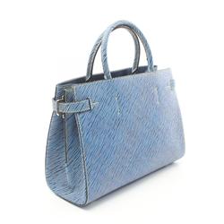 Louis Vuitton Twist Tote Epi Denim Handbag Bag Leather Women's Blue M54812