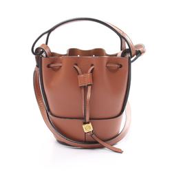 LOEWE Balloon Bag Nano Shoulder Leather Women's Brown