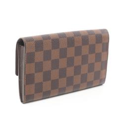 Louis Vuitton LOUIS VUITTON Portefeuille Sarah Damier Ebene Bi-fold Long Wallet Coated Canvas Leather Women's Brown N61734