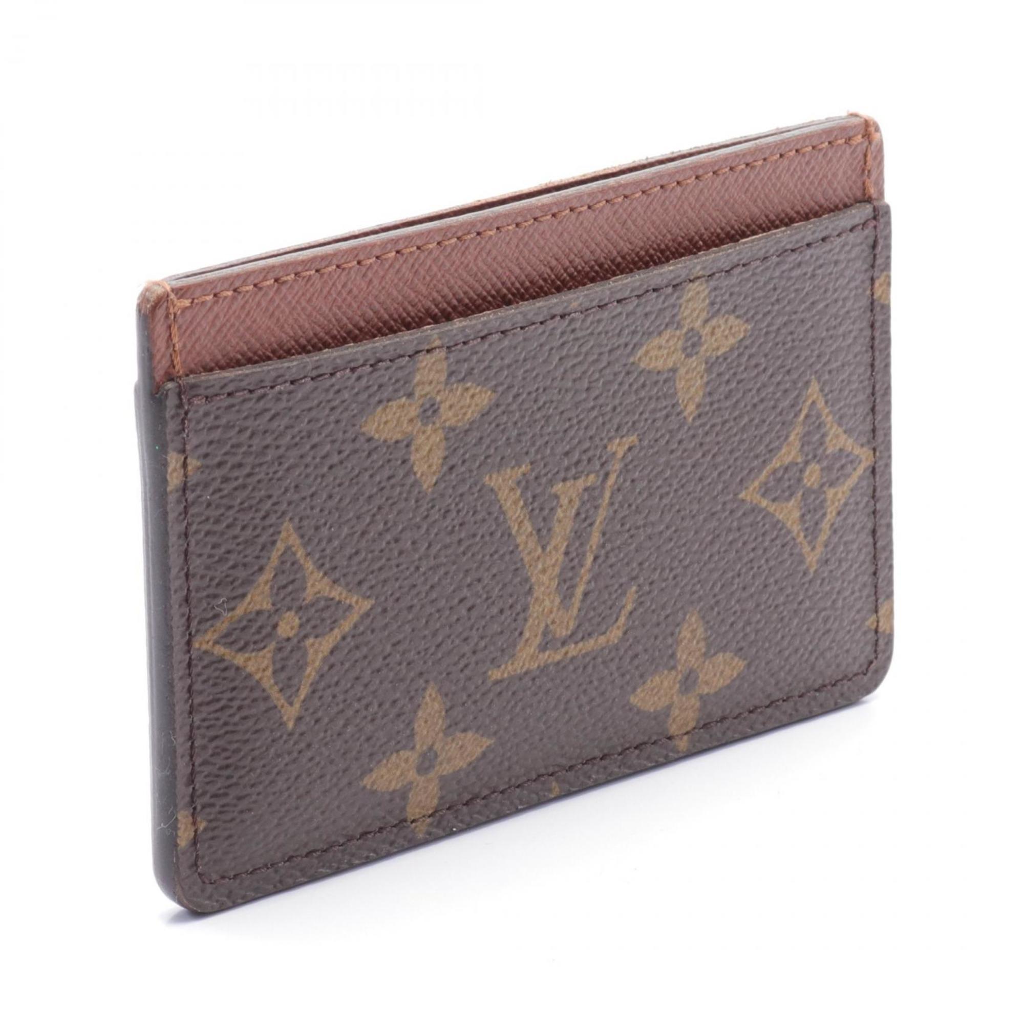 Louis Vuitton LOUIS VUITTON Porte Carte Sample Business Card Holder/Card Case Coated Canvas Leather Monogram Men's Women's Brown M61733