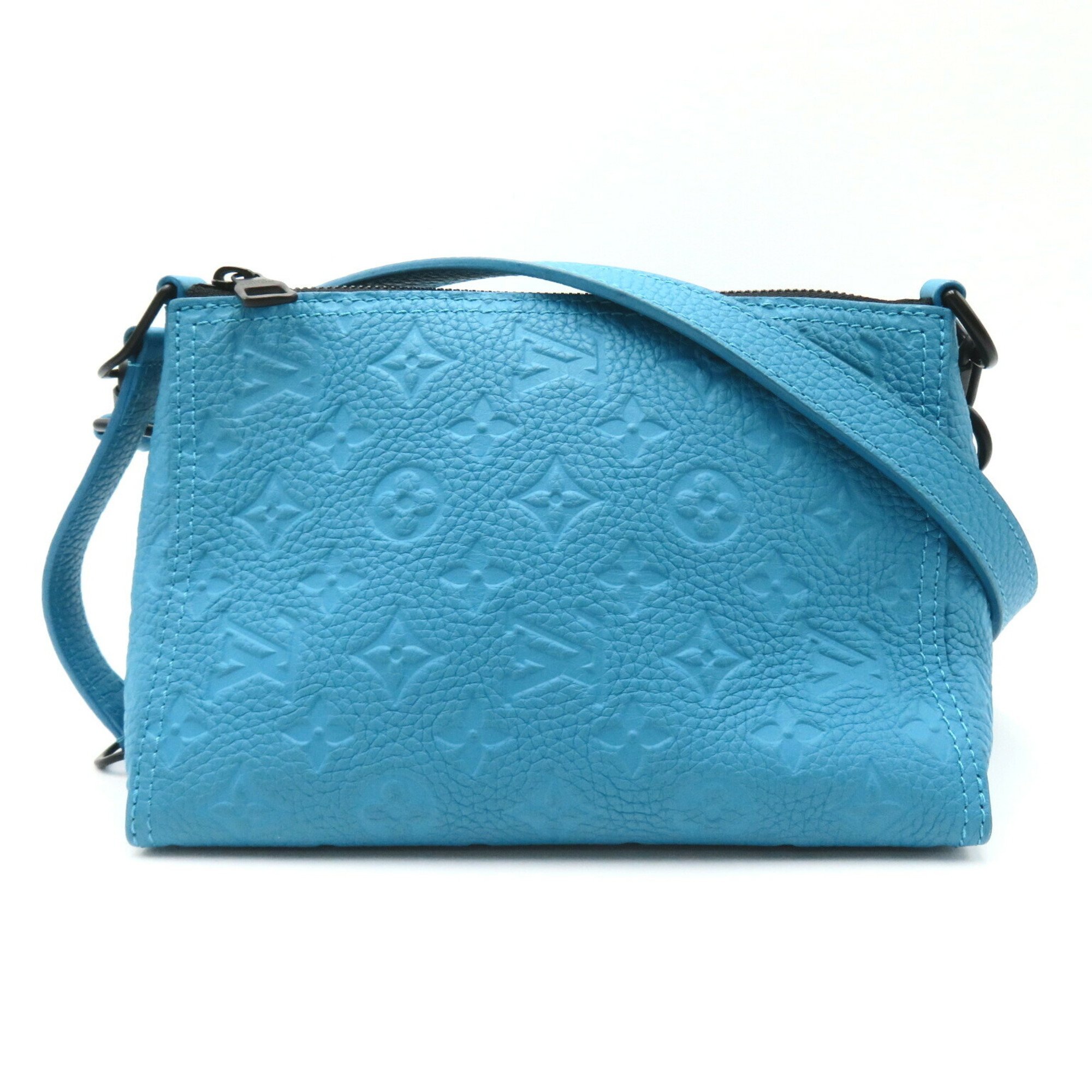 Louis Vuitton LOUIS VUITTON Triangle Shoulder Bag Leather Taurillon Men's Women's Blue M55925