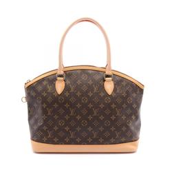 Louis Vuitton LOUIS VUITTON Lockit Horizontal Monogram Tote Bag Coated Canvas Leather Women's Brown M40104