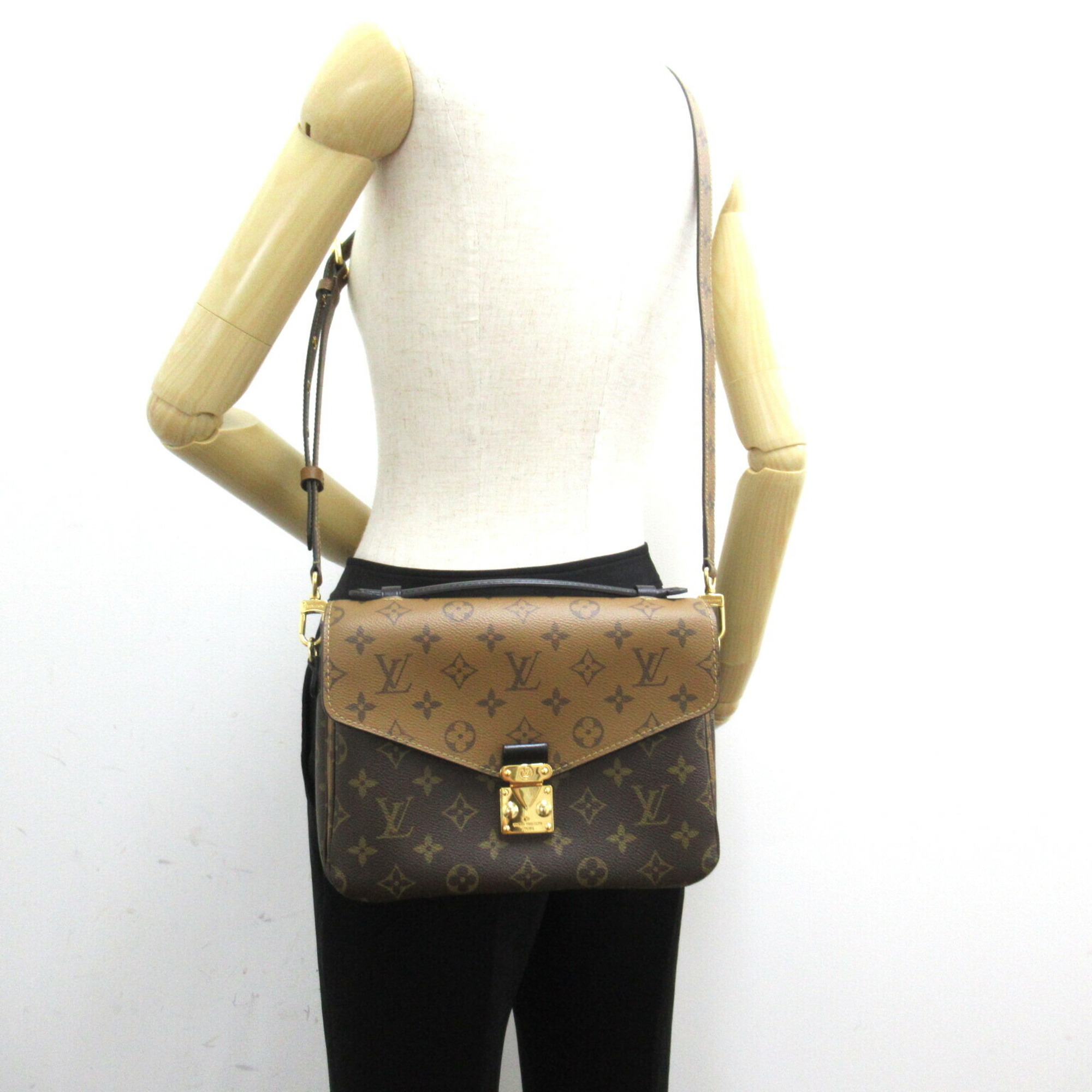 Louis Vuitton Pochette Metis MM 2-way shoulder bag, coated canvas, Monogram Reverse, for men and women, brown, M44876