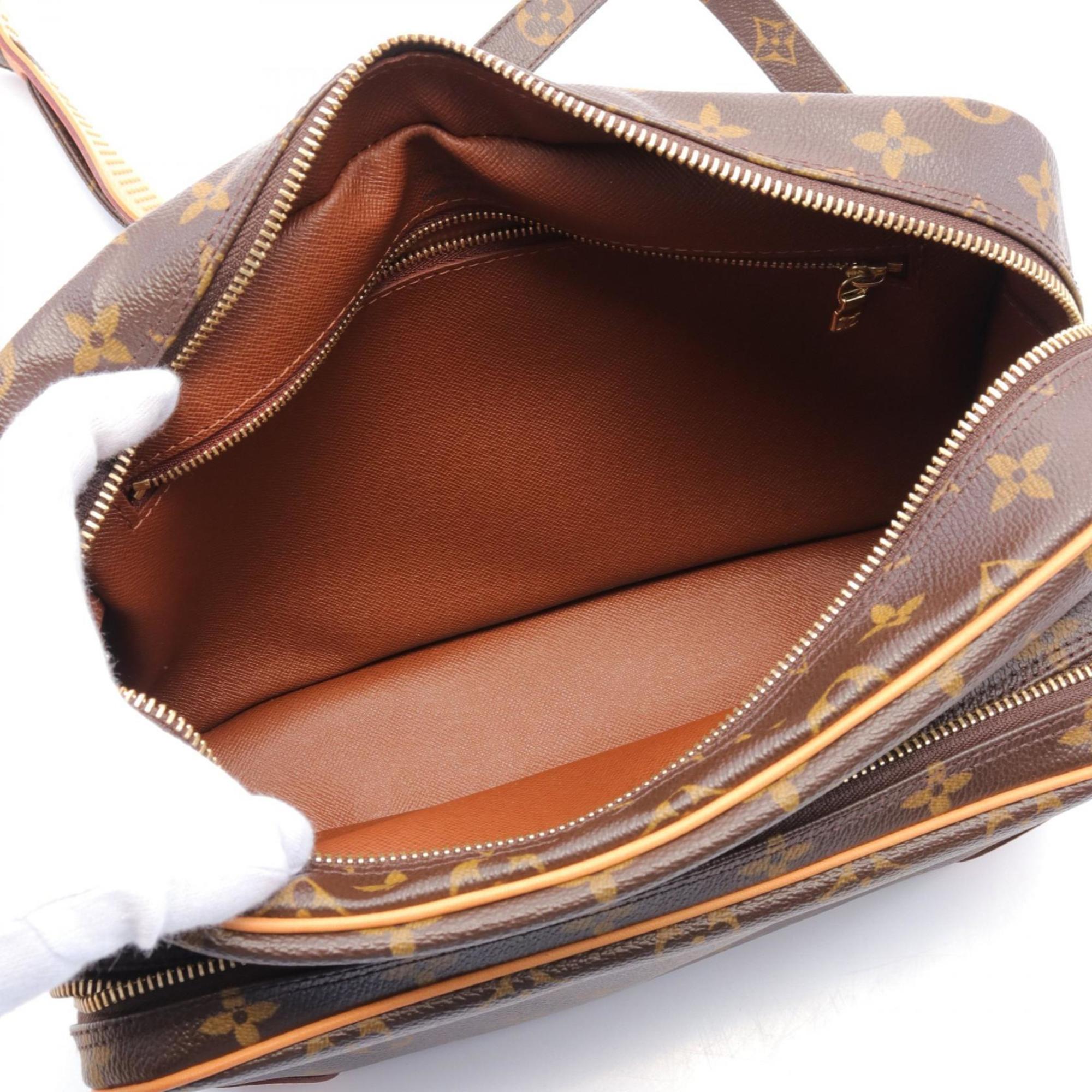 Louis Vuitton Nile Monogram Shoulder Bag, Coated Canvas, Leather, Women's, Brown, M45244