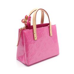 LOUIS VUITTON Reed PM Monogram Vernis Neon Pink Handbag Bag Leather Women's M42028