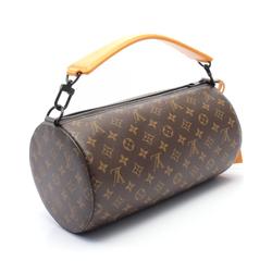 LOUIS VUITTON Soft Polochon MM Handbag Bag Coated Canvas Leather Monogram Macassar Women's Brown Orange M46691