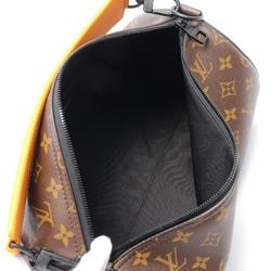 LOUIS VUITTON Soft Polochon MM Handbag Bag Coated Canvas Leather Monogram Macassar Women's Brown Orange M46691