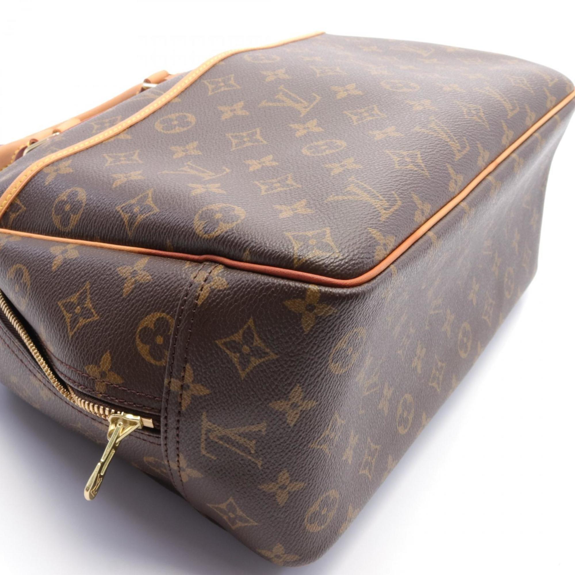 Louis Vuitton Deauville Bowling Vanity Monogram Handbag Bag Coated Canvas Leather Women's Brown M47270