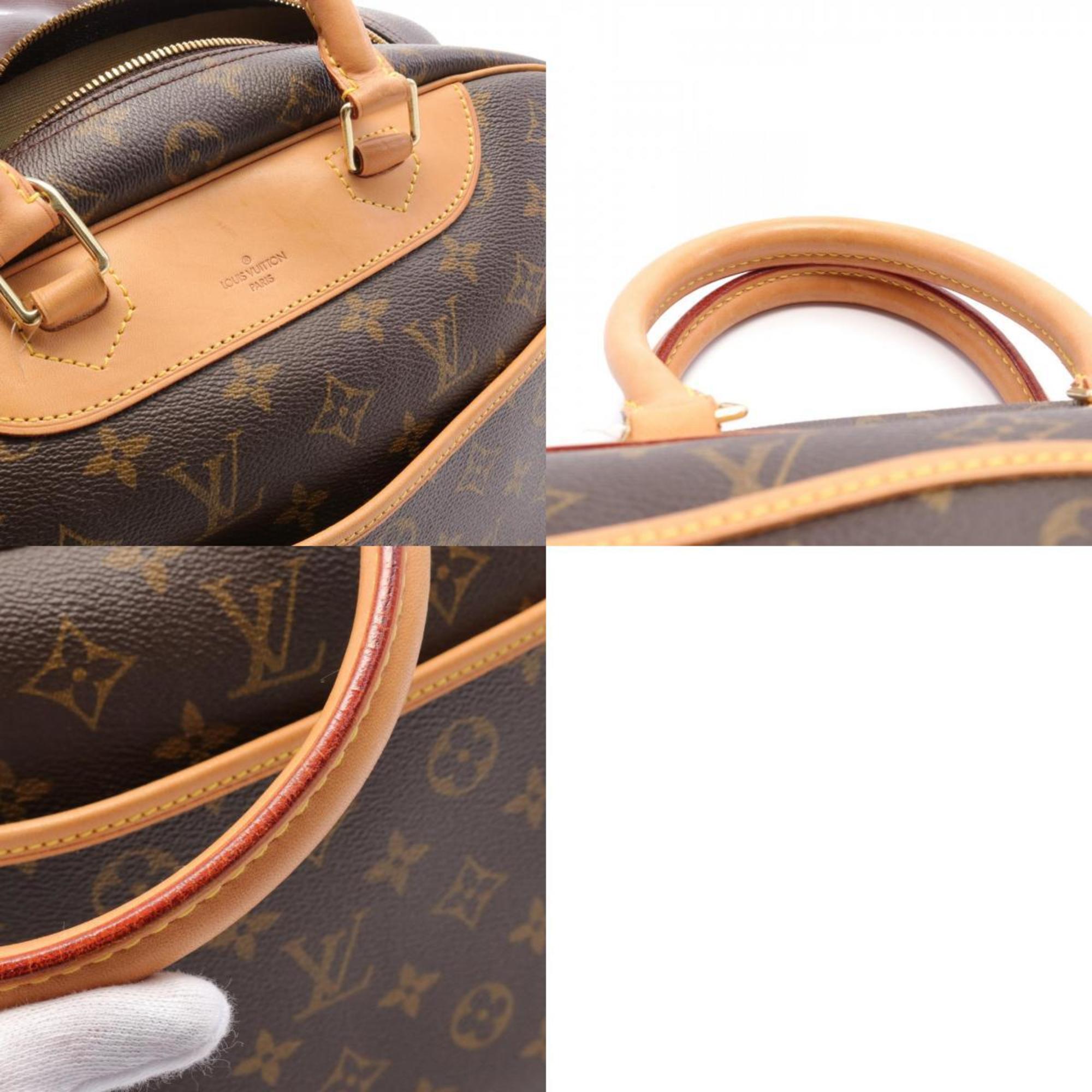 Louis Vuitton Deauville Bowling Vanity Monogram Handbag Bag Coated Canvas Leather Women's Brown M47270