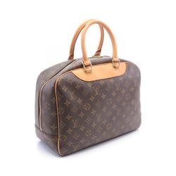 Louis Vuitton Deauville Bowling Vanity Monogram Handbag Bag Coated Canvas Leather Women's Brown M47270