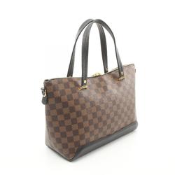 Louis Vuitton LOUIS VUITTON Hyde Park Damier Ebene Tote Bag Coated Canvas Leather Women's Brown Black N41014