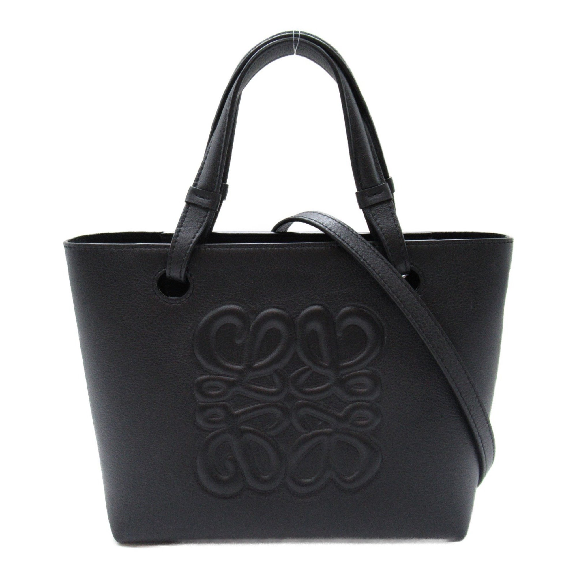 LOEWE 2way hand bag, handbag, leather, women's, black