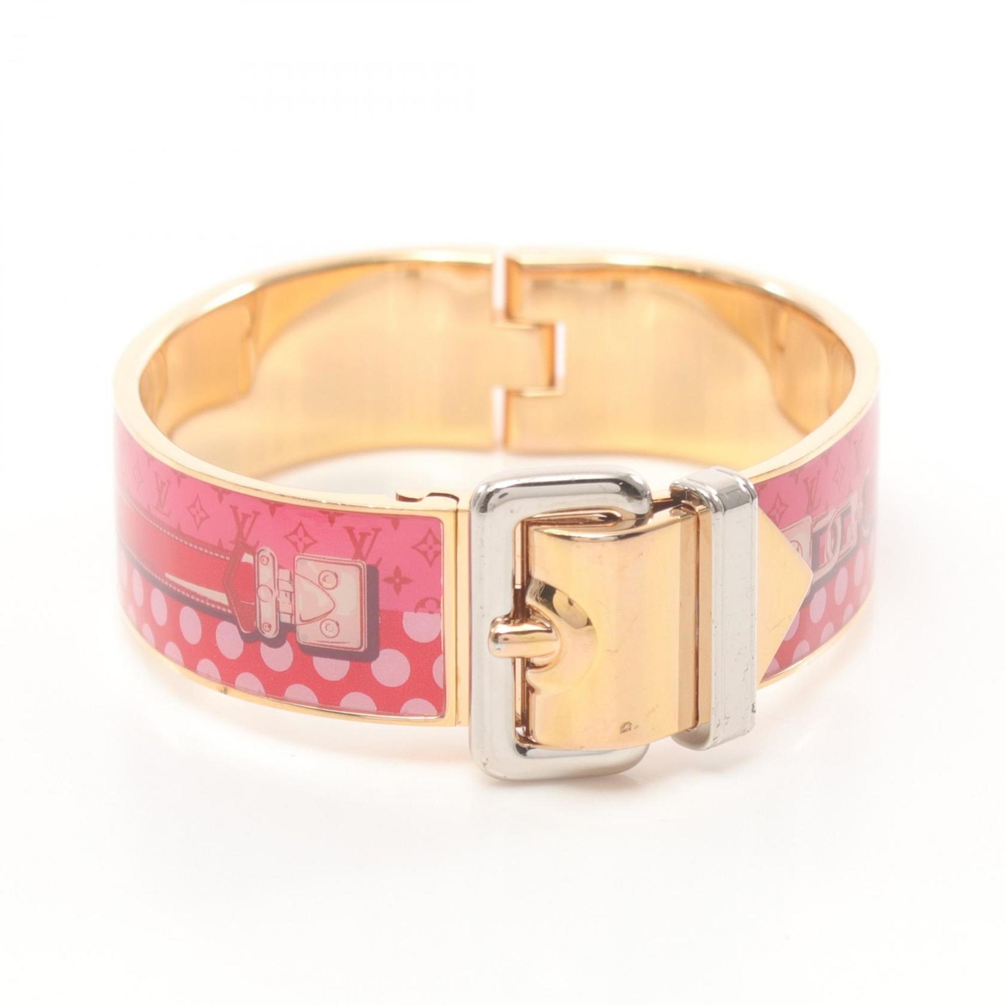 LOUIS VUITTON Bracelet Confidential Bangle GP (Gold Plated) Stainless Steel Women's Gold Silver Pink M63133