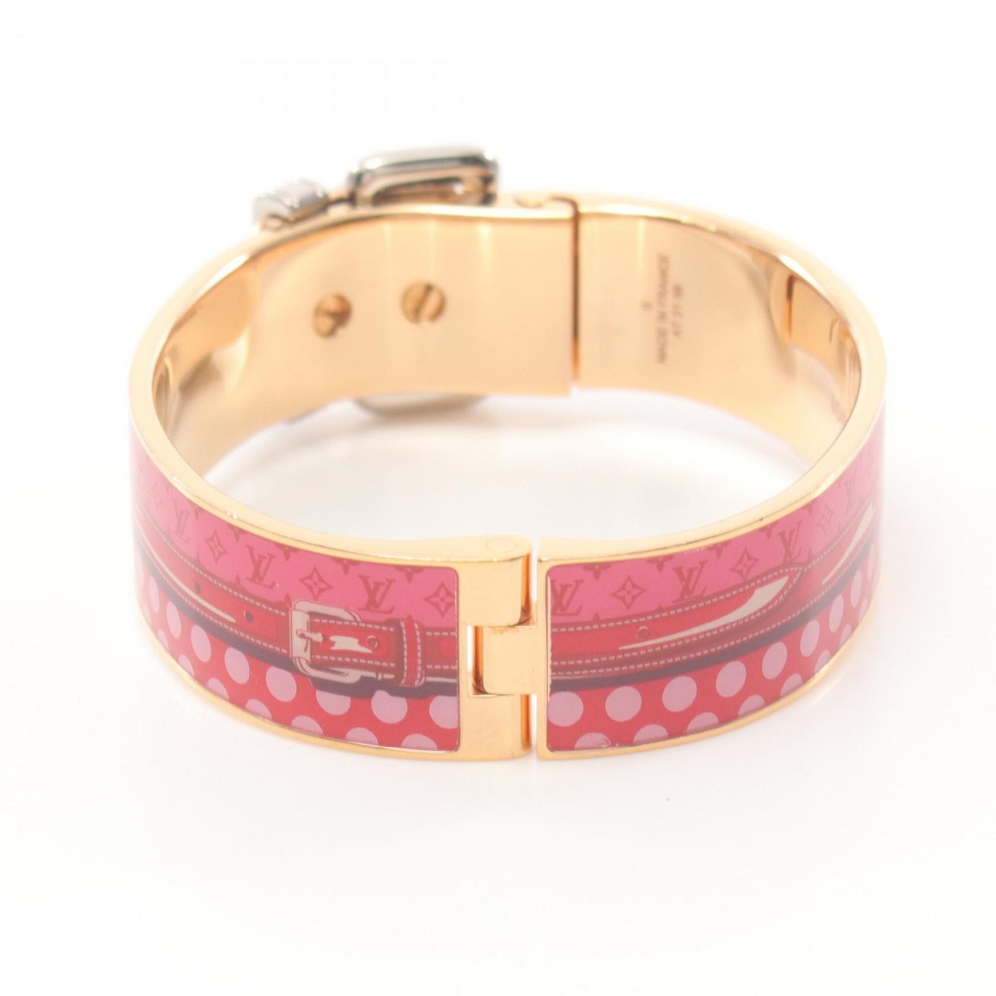 LOUIS VUITTON Bracelet Confidential Bangle GP (Gold Plated) Stainless Steel Women's Gold Silver Pink M63133