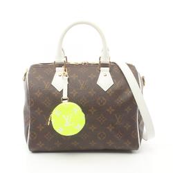 Louis Vuitton Speedy Bandouliere 25 Handbag Bag Coated Canvas Leather Monogram Women's Brown White M20754