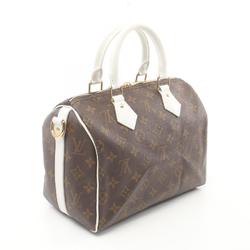 Louis Vuitton Speedy Bandouliere 25 Handbag Bag Coated Canvas Leather Monogram Women's Brown White M20754