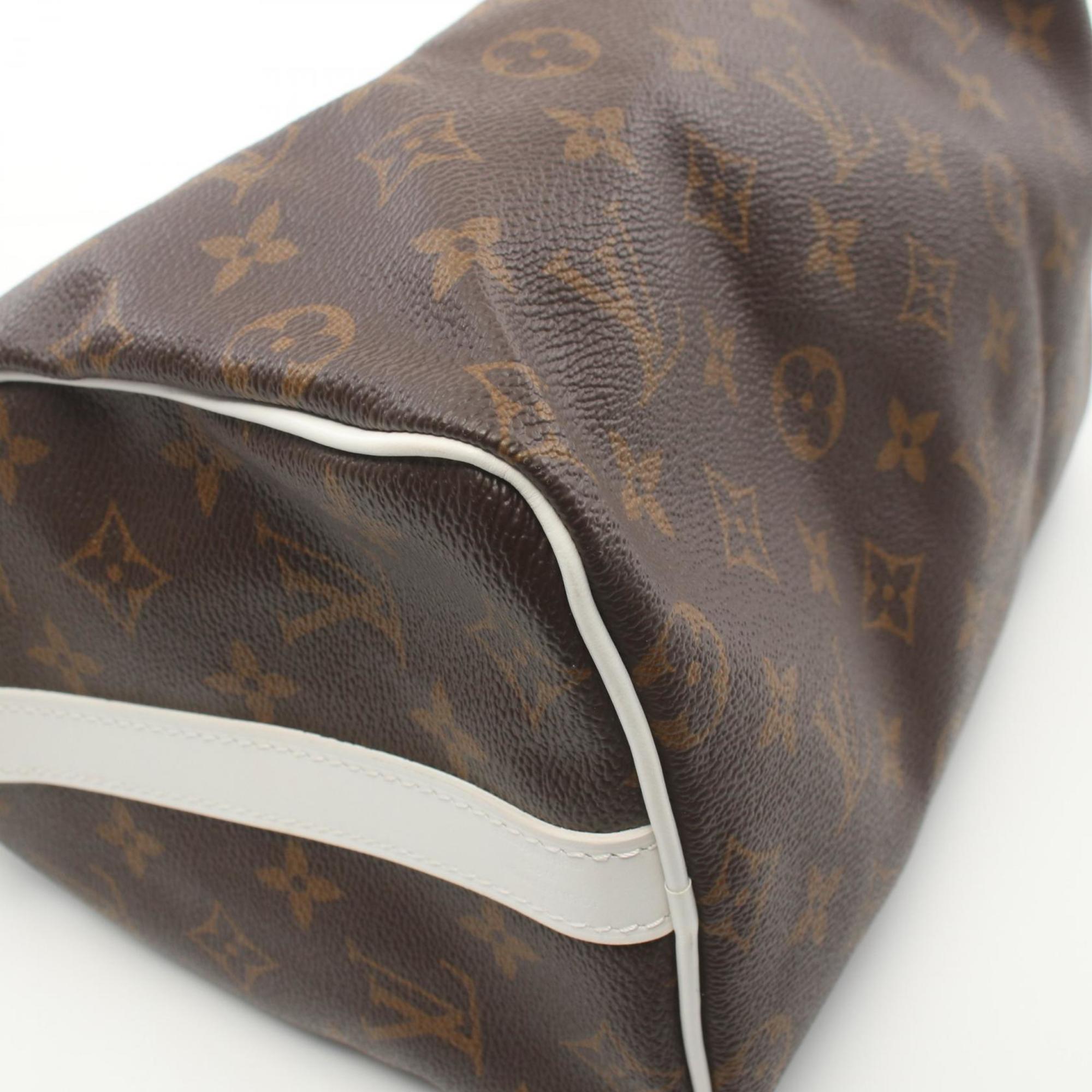 Louis Vuitton Speedy Bandouliere 25 Handbag Bag Coated Canvas Leather Monogram Women's Brown White M20754