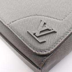 Louis Vuitton LOUIS VUITTON New Flap Taiga Gri Shoulder Bag Leather Men's Gray M30807