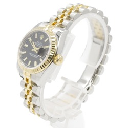 Rolex ROLEX Datejust Random Number Wristwatch Watch K18 (Yellow Gold) Stainless Steel Ladies Black BK BA 179173