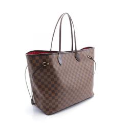 Louis Vuitton Neverfull GM Damier Ebene Tote Bag, Coated Canvas, Leather, Damier, Women's, Brown, N51106