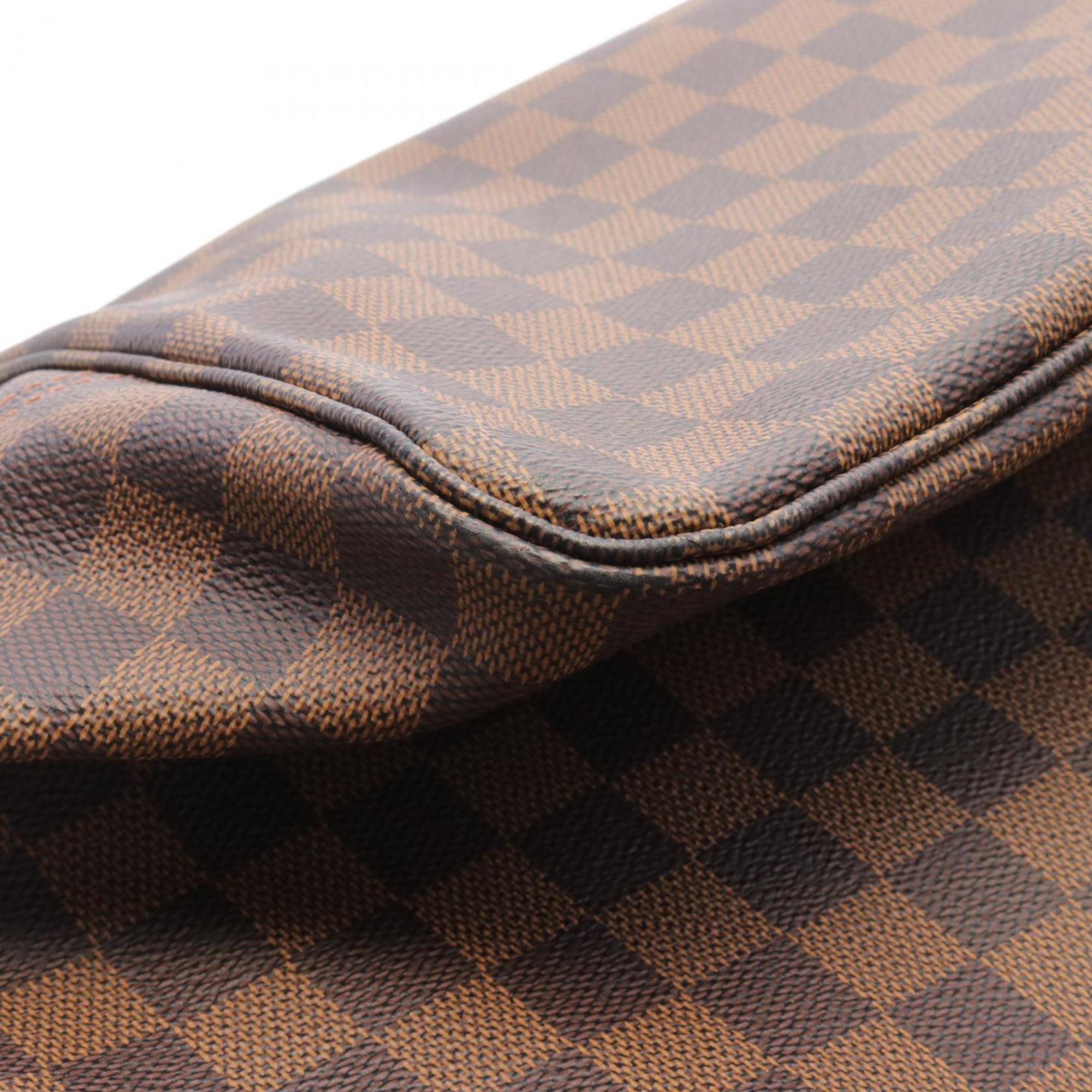 Louis Vuitton Neverfull GM Damier Ebene Tote Bag, Coated Canvas, Leather, Damier, Women's, Brown, N51106