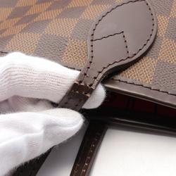 Louis Vuitton Neverfull GM Damier Ebene Tote Bag, Coated Canvas, Leather, Damier, Women's, Brown, N51106