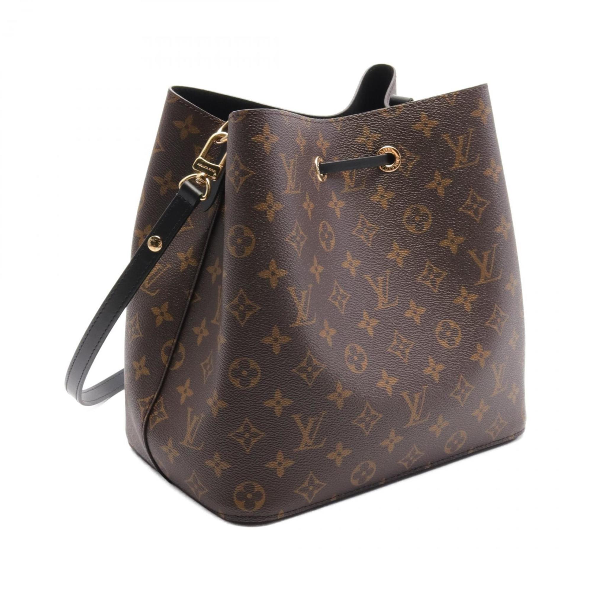 Louis Vuitton NeoNoe Monogram Shoulder Bag, Coated Canvas, Leather, Monogram, Women's, Brown, Black, M44020