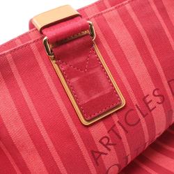 Louis Vuitton Plan Soleil Cabas PM Rouge Grenadine Tote Bag Canvas Suede Leather Women's Red Pink M94146