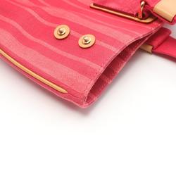 Louis Vuitton Plan Soleil Cabas PM Rouge Grenadine Tote Bag Canvas Suede Leather Women's Red Pink M94146