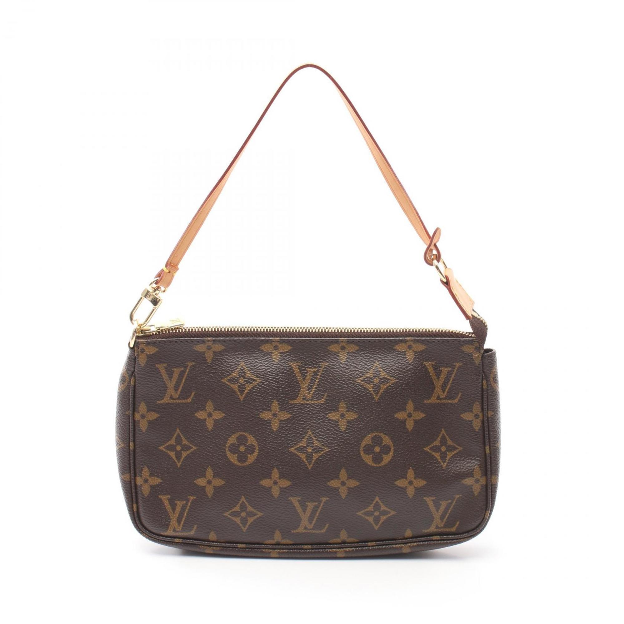 Louis Vuitton LOUIS VUITTON Pochette Accessoires Handbag Bag Coated Canvas Leather Monogram Women's Brown M51980