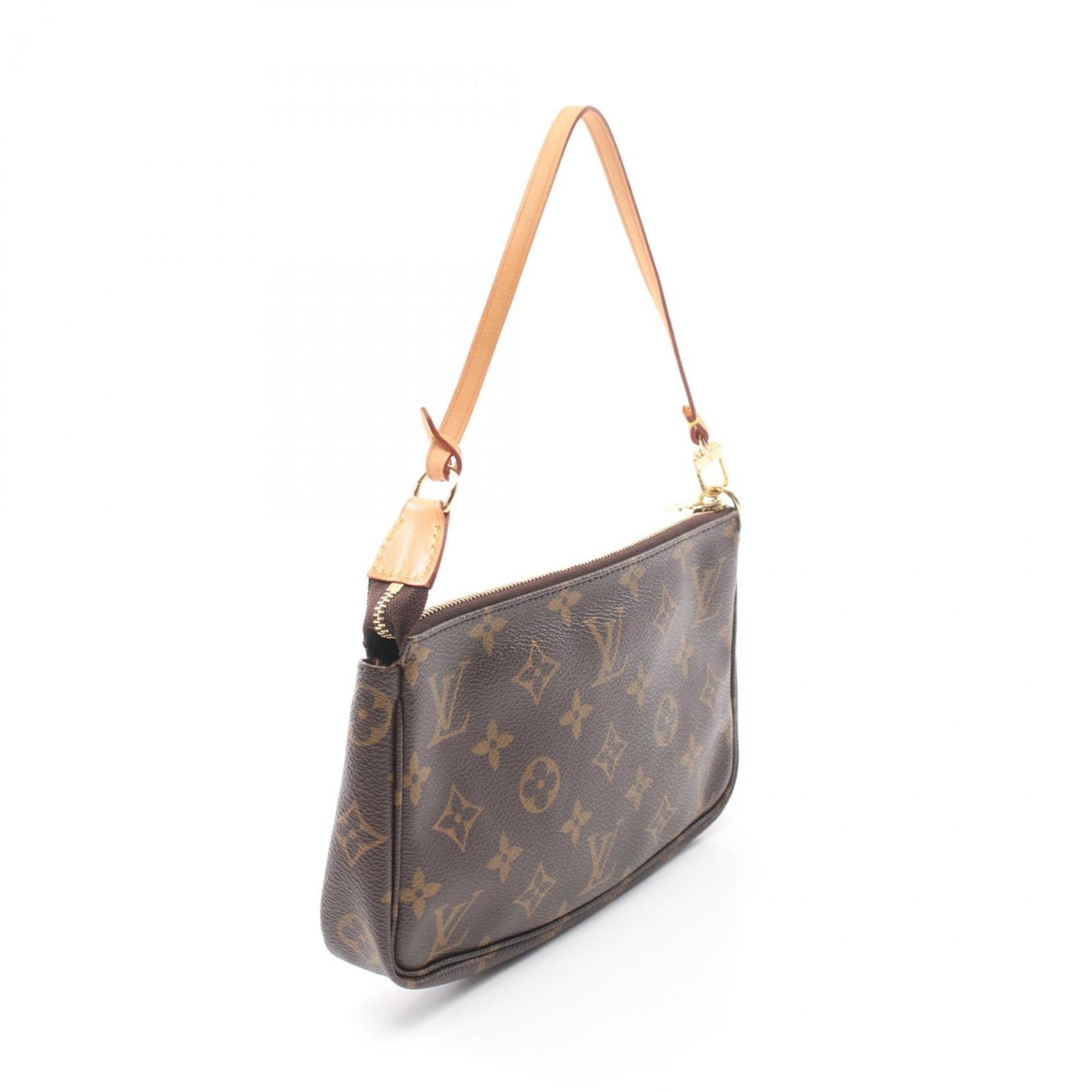 Louis Vuitton LOUIS VUITTON Pochette Accessoires Handbag Bag Coated Canvas Leather Monogram Women's Brown M51980