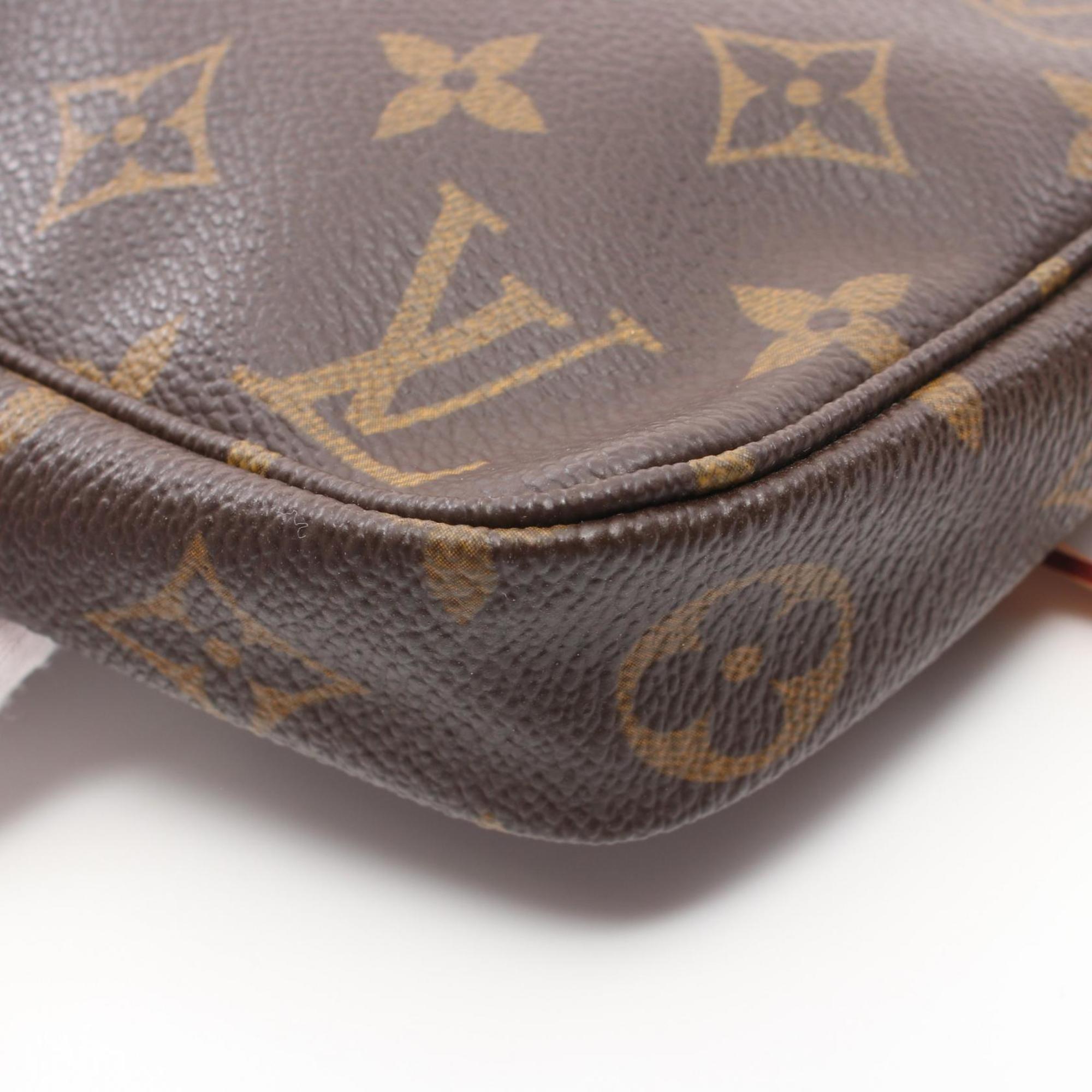 Louis Vuitton LOUIS VUITTON Pochette Accessoires Handbag Bag Coated Canvas Leather Monogram Women's Brown M51980