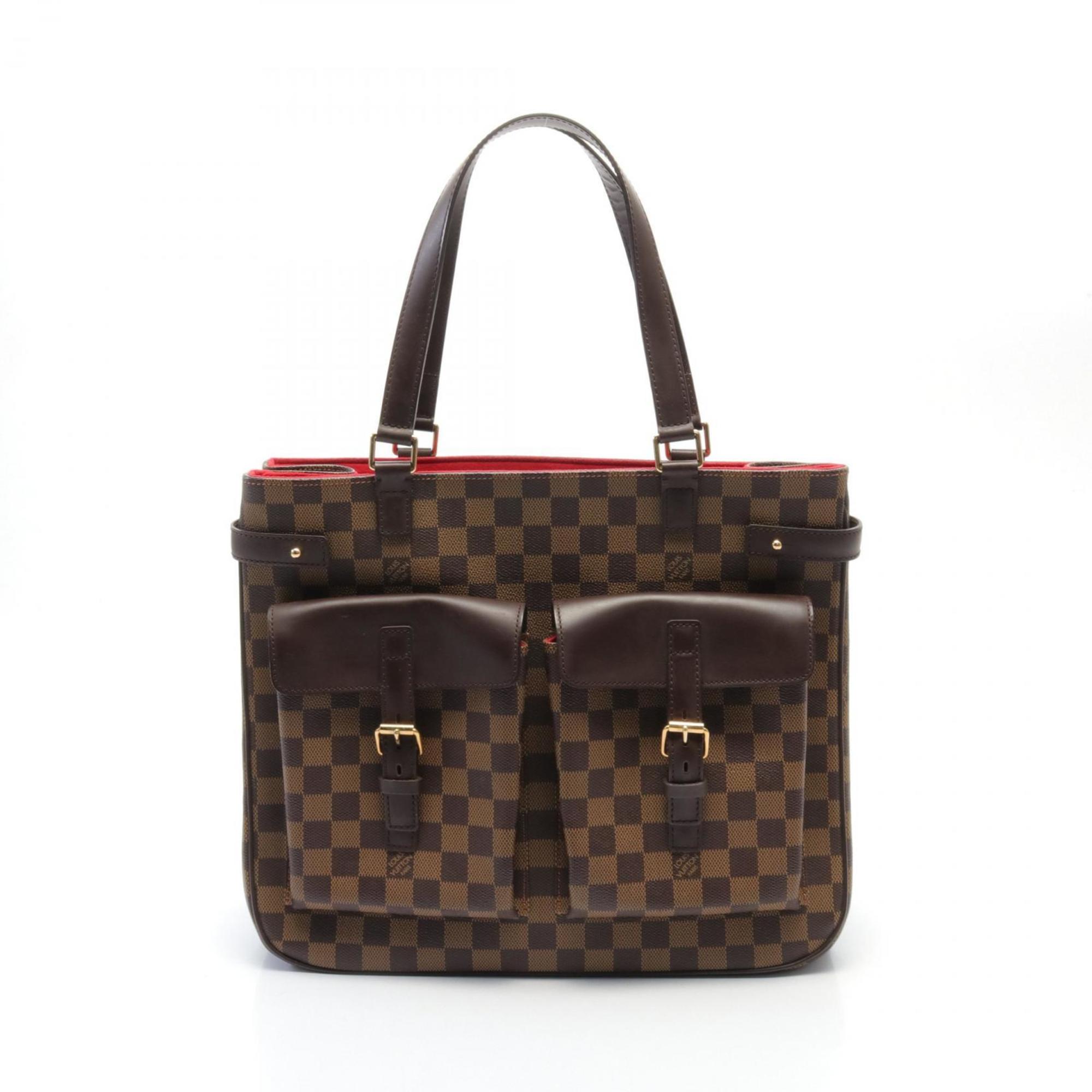 Louis Vuitton LOUIS VUITTON Uzes Damier Ebene Tote Bag Coated Canvas Leather Women's Brown N51128